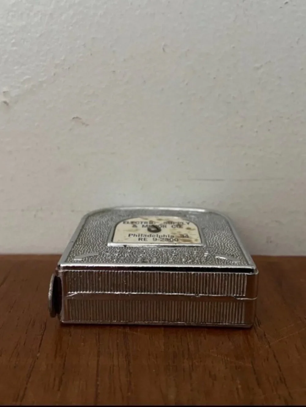 Vintage Philadelphia Electric Supply & Motor Company Metal 6-Ft Tape Measure USA